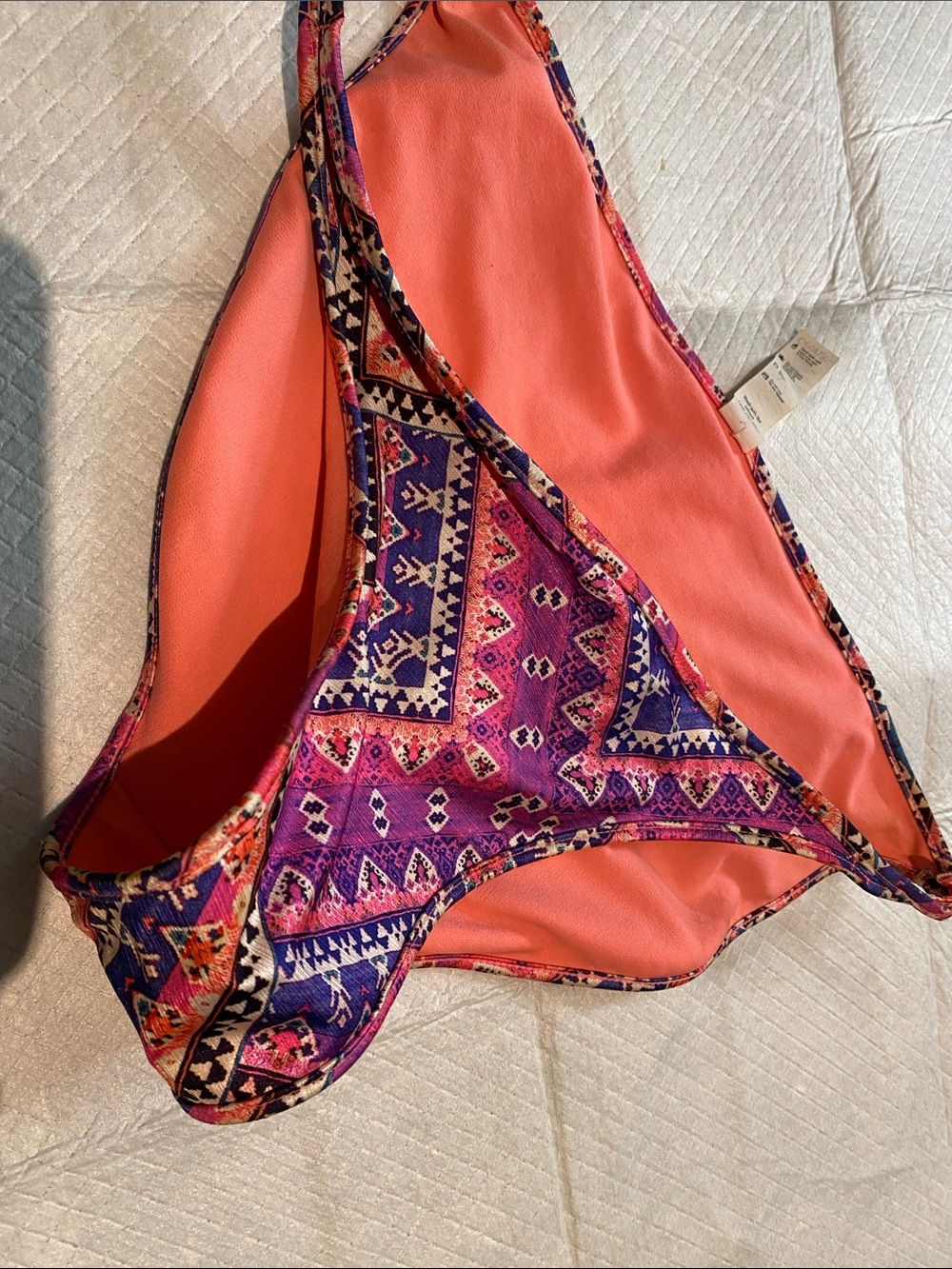 George Girls' Two-Tone Swim Bottoms - Coral & Purple Pattern